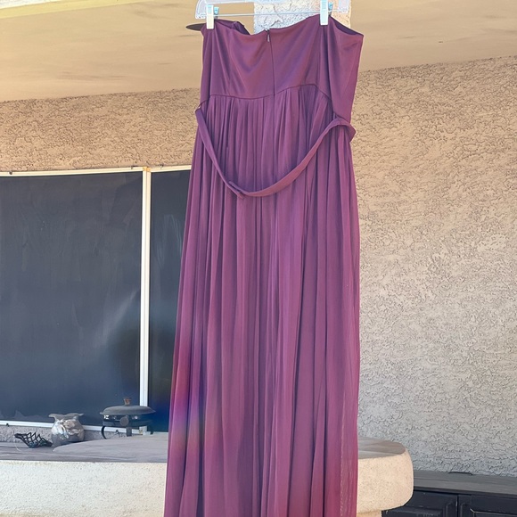 Davids Bridal Burgundy Formal Long Dress - Picture 7 of 10